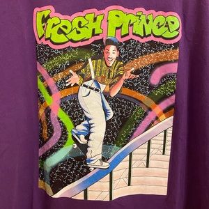 Retro 90s Fresh Prince Will Smith Purple Neon Green Tee